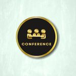 TOPTAG Conference Room Golden Black Acrylic Signage, Premium Self-Adhesive 6 Inches Round Door Sign Sticker for Office, Stores, Cafe, Hotel, Restaurant, Business & Shop