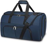 Pucuwu Garment Bags for Travel - Large Suit Bag for Men Carry On Garment Bag, Convertible Garment Duffle Bag with Shoes Compartment, 2 in 1 Hanging Dress Suitcase Suit Travel Bags (Blue)