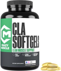 Crazy Muscle CLA 1000mg, Conjugated Linoleic Acid Fat Burner for Weight Management & Muscle Definition, High Potency, Keto-Friendly, Non-Stimulant CLA Supplement, Non-GMO, 120 Serving Softgels