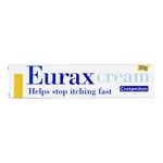 Eurax Itch Relief Cream 30g, Rapid Itch Relief, Lasts Up To 8h for Relief of Itchy dermatitis|Dry eczema|Allergic rashes|Hives nettle rashes|Chickenpox|Insect bite and stings|Heat rashes|Sunburn