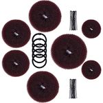 Donut Bun Maker Set, MORGLES Hair Bun Maker 7pcs Hair Ring Style(4 Sizes) with 5pcs Hair Elastic Bands, 20pcs Hair Pins for Chignon Hair Styles Ballet Dancers Kids Girls(Dark Brown)