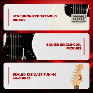 Squier Sonic Stratocaster Electric Guitar – Arctic White