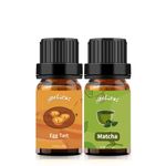 yethious Egg Tart & Matcha Essential Oil Set - 100% Pure Egg Tart Fragance Oil Matcha Aromatherapy Oils for Diffusers - 2 x 10ml