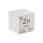 PATIKIL Zinc Cube Metal Element High Density Block Pure Periodic Magnesium Block for Element Collections Teacher Lab Scientific Experiment, 1 Inch