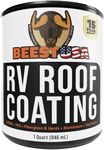 BEEST RV Roof Coating White, 32 Oz Covers up to 12.5 sq ft (2 Coats), Solar Reflective & Waterproof Sealant| Elastomeric Leak Repair Coating, Liquid Rubber RV Roof Sealant for Trailers, Camper & More