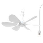 Mengnessly USB Mini Small Ceiling Fan quiet Camping Optional Emergency Portable Outdoor Hanging Gazebo Canopy Dorm Fans Silent For Grow Tent,Hiking,Outages USB Ceiling fan Home Room RV Battery operated,Power Bank powered