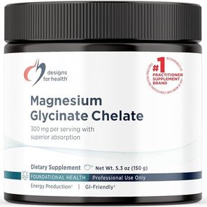 Designs for Health Magnesium Glycinate Powder - 300mg Powdered Chelated Magnesium Bisglycinate Supplement - Non-GMO Great-Tasting Drink Mix Add-in, Orange Flavor (30 Servings / 150g)