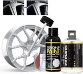 XTryfun Mirror Silver Rim Touch Up Paint, Rim Repair Kit Curb Rash, Wheel Touch Up Paint for Quickly Fix Rim Scratches, Chips and Surface Damage