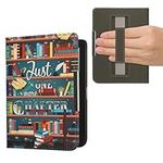 kwmobile Case Compatible with Kobo Clara BW/Colour Case - PU Cover w/Strap - Library Motto Multicolor