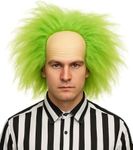 Green Afro Wig Short Green Roots Om