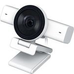 Razer Kiyo V2 Streaming Webcam: 4K 30 FPS, 1080p 60 FPS - AI Powered Auto-Framing - Built-in Microphone - Ultrawide Angle Lens - Privacy Cover - Works with OBS, Xsplit, Discord, Zoom, Teams - White
