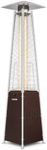 Garvee Pyramid Propane Patio Heater with Wheels & Waterproof Cover, Brown | Visible Flame Ambiance | Adjustable Lo–Hi Heat | Wheels & Waterproof Cover