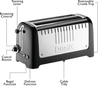 Dualit 2-Slice Long Slot Toaster – Stainless Steel