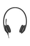 Logitech H340 Wired Headset, Stereo Headphones with Noise-Cancelling Microphone, USB, PC/Mac/Laptop - Black