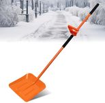Snow Shovel for Driveway, Large Capacity Snow Shovels with 69 Inch Long Adjustable Metal Handle & Ergonomic Assisted Back-Saving Tool for Car, Outdoor, Emergency