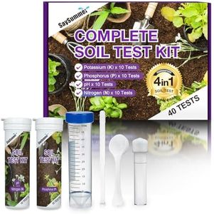 Soil Test Kit for Garden Lawn: Professional 4 in 1 Soil Testing Kit 40 Tests for pH Nitrogen Phosphorus Potassium for Gardening Plants Flowers Vegetables Indoor Ourdoor Soil Testing
