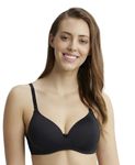 Jockey 1819 Women's Wirefree Padded Microfiber Nylon Elastane Stretch Full Coverage Multiway Styling T-Shirt Bra with Magic Under Cup_Black_36C