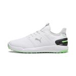 PUMA Men's Ignite Elevate Golf Shoe, White-Fluro Green PES Black, 10 UK