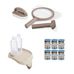 Intex Hot Tub Maintenance Accessory Kit with Brush, Attachable Cup Holder Tray, and Type S1 Spa Filter Replacement Cartridges, (6 Pack)