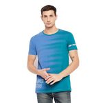 KAMELEON Men's Slim Fit Cotton Crew/Round Neck Half Sleeve Printed T Shirt, Casual Tees For Boys_Verdigris_M, Teal