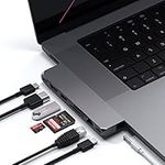 SATECHI Pro Hub Max Adapter - USB4, USB-A Data, USB-C Data, GbE, SD/Micro SD port and Audio Jack - For M2/ M1 MacBook Pro/Air (Space Grey)