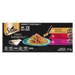 Sheba Gravy Indulgence Perfect Portions Adult Wet Cat Food Chicken & Beef & Salmon Entrée in Extra Gravy Variety Pack, (36) 75g Trays