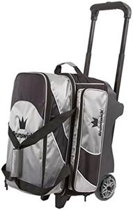 Brunswick Edge Double Roller Bowling Bag, Silver