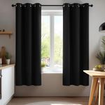 Deconovo Room Darkening Thermal Insulated Grommet Black Blackout Curtains - Noise Reducing Panels for Living Room (2 Panels, 42x63 in)