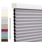 Tonature Custom Size Cellular Shades Blackout Window Blinds Cordless Shades UV Protection Waterproof Homeycomb Window Shades for Home,French Doors Lilac