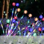 NKMSAGE 6 Pack Solar Firefly Lights Outdoor, 2024 New Solar Garden Lights Waterproof, Colorful 240 LEDs Wind Swaying Firefly Lights, 2 Lighting Modes, for Yard Lawn Pathway Decoration Lighting