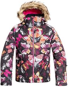 Roxy SNOW Big American Pie Girl Jacket, True Black Butterfly, 14/XL, True Black Butterfly, 14