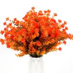 HBell 12Pcs Autumn Artificial Flowers,Outdoors Artificial Autumn Flowers,UV-Resistant Fake Flowers Shrubs Plants for Fall Home Garden Porch Decoration Thanksgiving Halloween Decor