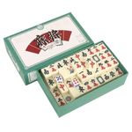 YANGUN Mini Mahjong Set, Mini Majong, 144 Tiles Chinese Traditional Mahjong Set with Carrying Travel Case, Mahjong Set Portable with 2 Dice,Classic Mahjong Game Set for Family Leisure Time Travel Game