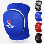 Repton Fitness Gears Protective Knee Pads | Elasticated Gel Padded Knee Support Sleeves for Heavy Duty Work, Gardening, and Sports | Thick Poly-Cotton Anti-Slip Knee Pads for Men & Women (Blue, S/M)