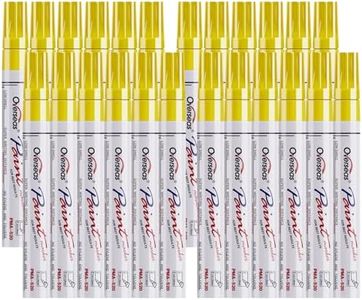 Overseas Paint Pens Paint Markers Bulk - 24 Pack Yellow Permanent Oil Based Markers Set, Quick Dry, Waterproof, Medium Tip Marker Pens for Metal, Rock, Ceramic, Wood, Plastic, Canvas, Glass, Rubber