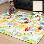 Easy SHOPE Baby Folding Mat Play Foam Crawl Waterproof Portable Kids Baby Toddler Outdoor Use Non Toxic 6x6.5 FUT, Multicolor