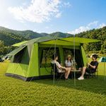 Nasmodo 9-12 Person Camping Tent for Adults Waterproof Outdoor Dome Camping Tents for Travel Picnic Hiking Trekking Portable Dome House Tent(L-410 * 305 * 200cm, Light Green)