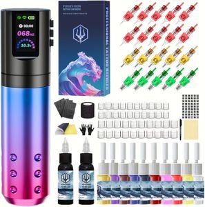 POSEIDON Wireless Tattoo Pen Kit – Professional Rotary Machine
