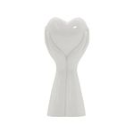 Heart Ceramic Vase for Flowers, Hand Holding Heart Shaped Vase, Flower Vases for Decor Living Room Home Office Wedding (White)