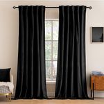 MIULEE Black Velvet Curtains 108 inches Long - Luxury Blackout Curtains for Bedroom Living Room Thermal Insulated Fall Decor Super Soft Window Drapes Rod Pocket & Back Tab, 2 Panels Set