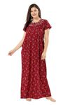 Soulemo Women's Printed Alpine Nighty (XXL - Bust - 52 - Burgundy) 1675DXXL