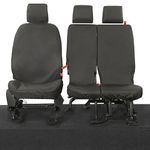 UK Custom Covers SC119B Tailored Heavy Duty Waterproof Front Seat Covers (3 Seats) Black - Fits Ford Transit Connect 2014 Onwards