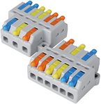 Electrical Wire Connectors, Compact Wire Splice Connectors Quick Terminal Blocks (3 in 6 Out) 10Pcs