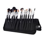 MAYCREATE® Makeup Brush Holder Bag Portable Travel Makeup Organizer Bag Foldable Zipper Cosmetic Makeup Brush Pouch Storage Case with 29 Elastic Pockets