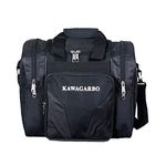 Kawagarbo Bowling Bag for Single Ball - Single Ball Tote Bag with Padded Ball Holder - Fits a Single Pair of Bowling Shoes Up to Mens Size 14 (Black)