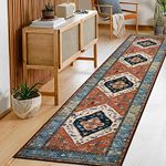 Lahome Boho Runner Rugs for Hallway 2x10 Extra Long Washable Non-Slip Hallway Runner Rug Low-Pile Stair Kitchen Runner Oriental Throw Carpet Runner for Entrance Bathroom Living Dining Laundry Room Rug