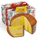 Lemon Panettone Cake from Italy (1.65 pounds - 750 gr) Pasticceria Fraccaro 1932, Italian Christmas Cake, Stuffed with Limoncello Cream, Naturally Leavened, Christmas Gift Box