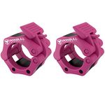 Barbell Collars (Pair) – Locking 2" Olympic Size Weight Clamps - Quick Release Collar Clips – Bar Clamps Great for Weight Lifting, Olympic Lifts and Strength Training (Pink)