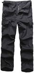 BACKBONE Boys Girls Kids Combat Army Ranger Camping Outdoor camo Cargo Pants Trousers, Black, Medium