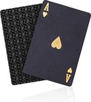 ACELION Cool Plastic Playing Cards, Deck of Waterproof Cards Poker for Gift Party Game (Black Diamond)